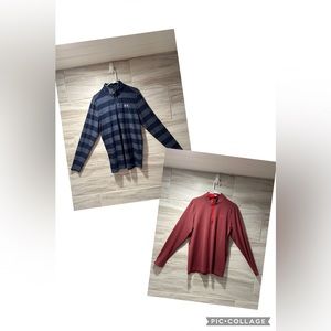 Under Armor 1/4 Zip Long Sleeve Performance Shirts Men’s M (Lot of 2)